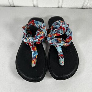 Sanuk Yoga Mat Flip Flop Sandals Womens 6 Floral Pattern